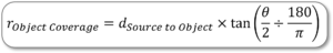 Formula: X-ray radiation coverage of an object